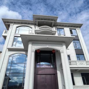 宣城白麻别墅外墙干挂石材效果示例