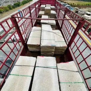 宣城 黄金麻花岗岩荔枝面，光面毛板装车完成