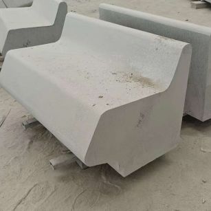 宣城 芝麻白花岗岩异形坐凳，石凳