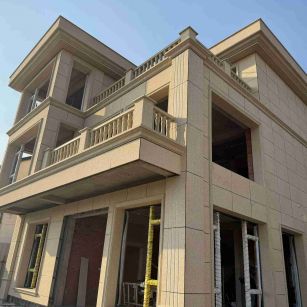 宣城 黄金麻花岗岩石材荔枝面外墙干挂效果展示