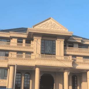 宣城黄金麻别墅外墙干挂石材效果示例