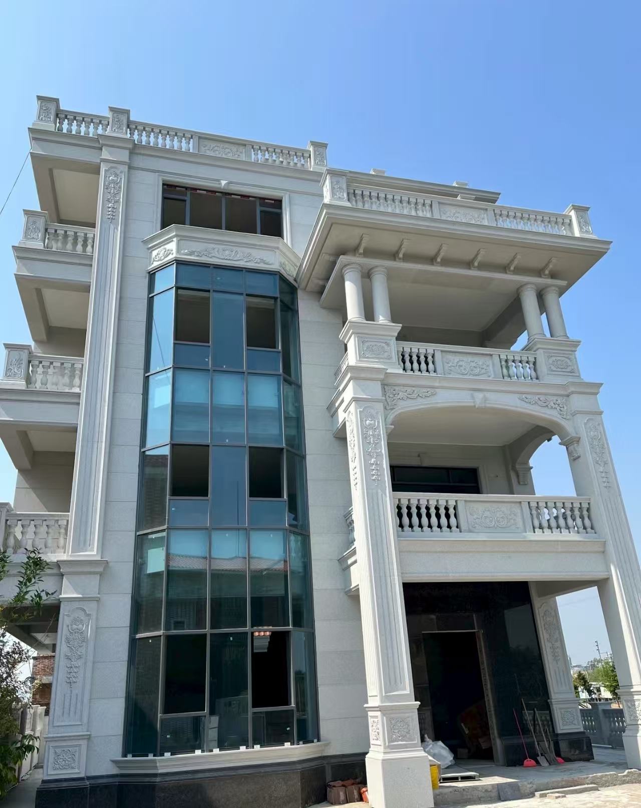 宣城 白麻花岗岩别墅外墙干挂效果展示