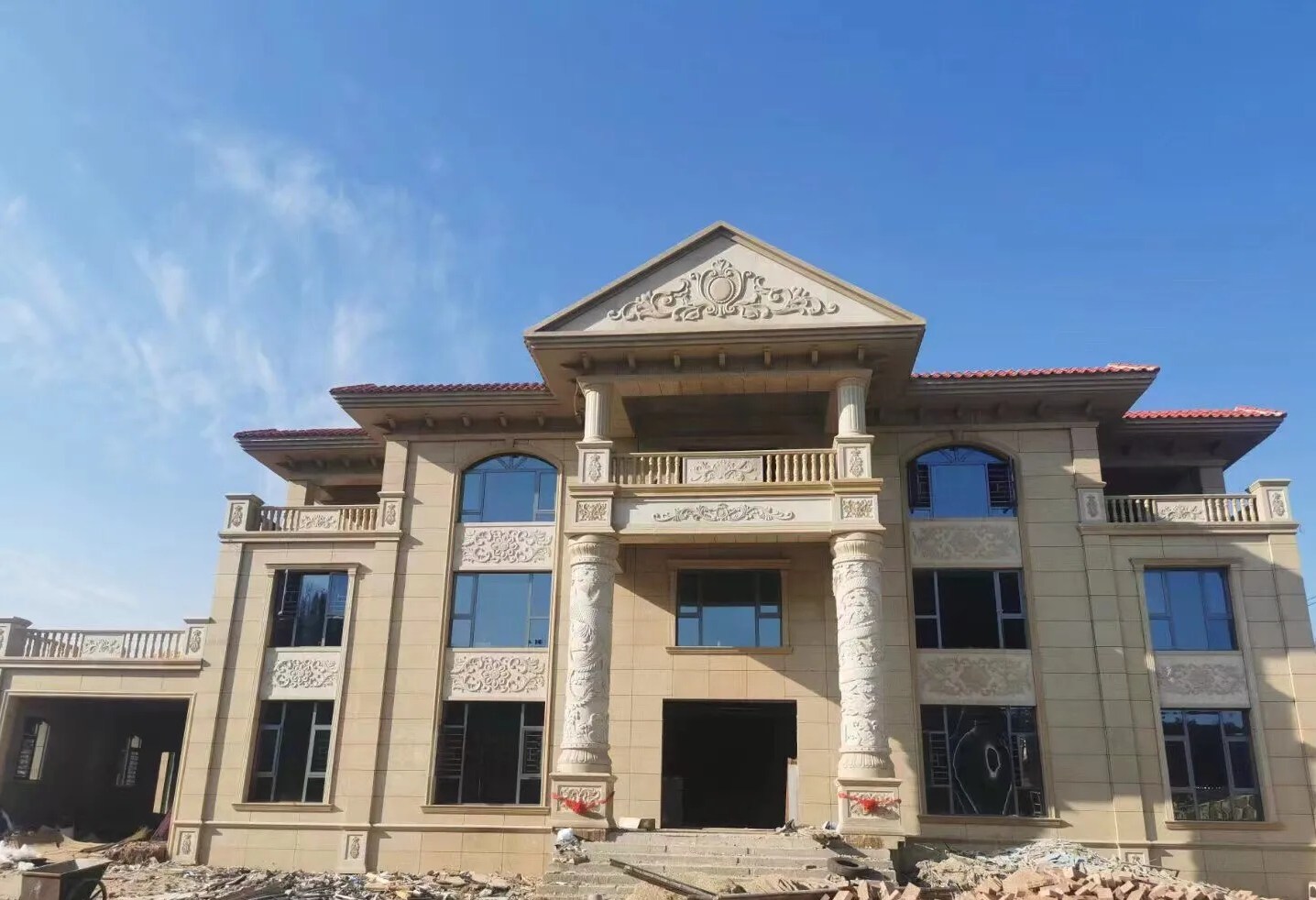 宣城 黄金麻花岗岩别墅外墙干挂