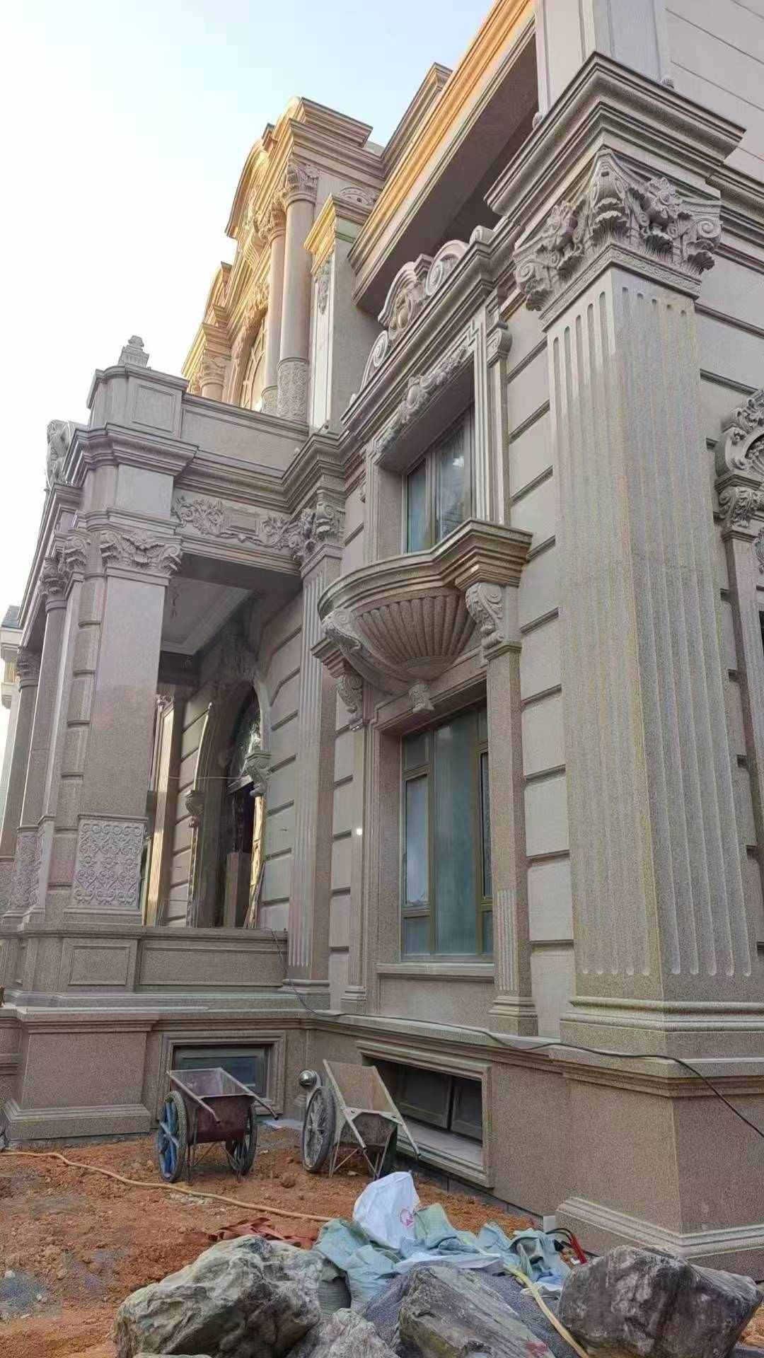 宣城 黄金麻花岗岩光面别墅外墙干挂施工完成